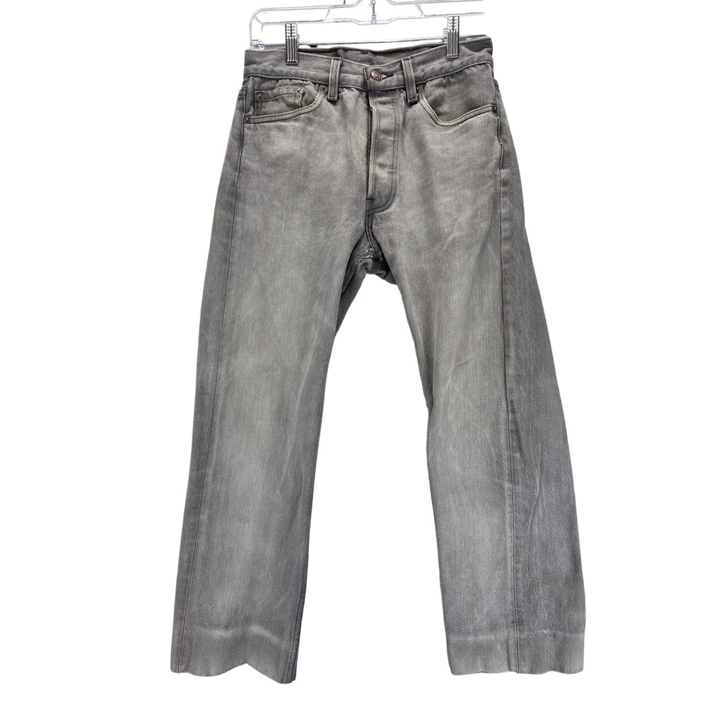 Vintage Levis 501 Jeans Mens Gray Straight‎ Made in USA Altered Hem Fits 26x24